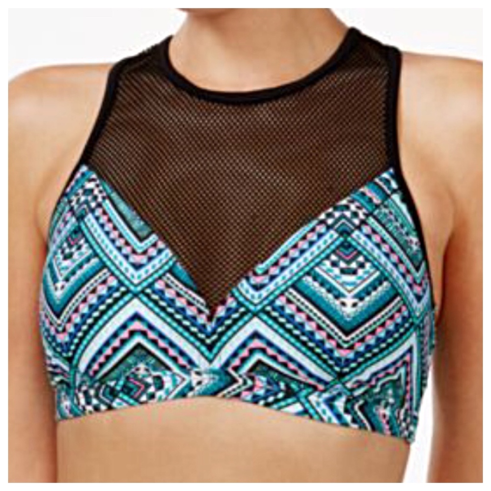 Hi Neck Womens Swim Top M